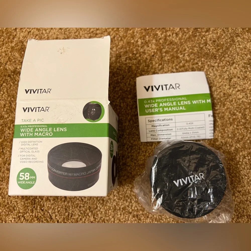 0.43x Professional Wide Angle Lens with Macro - Black